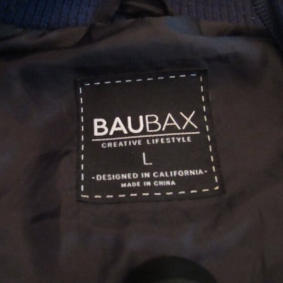 Baubax Blue Winter Bomber Jacket Size Large Excellent Condition - NO HOOD - Picture 5 of 9